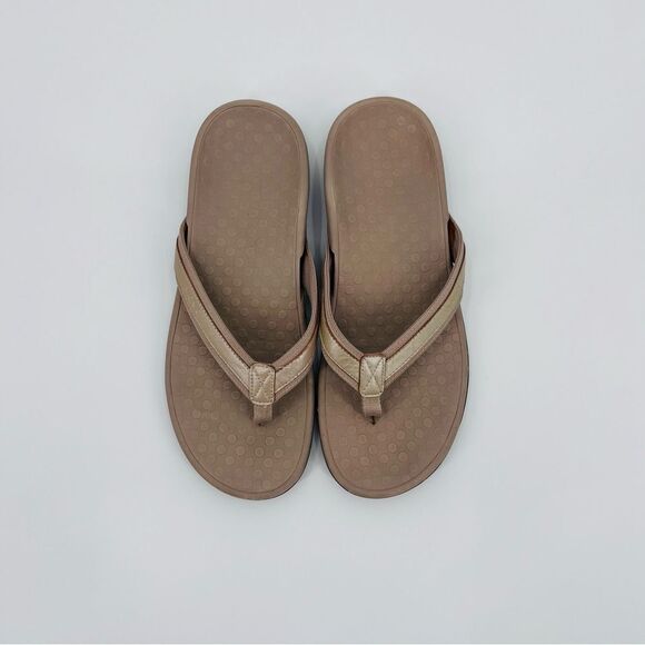 Vionic Sandals Flip Flops Arch Support Cream Size 13 - Picture 4 of 8